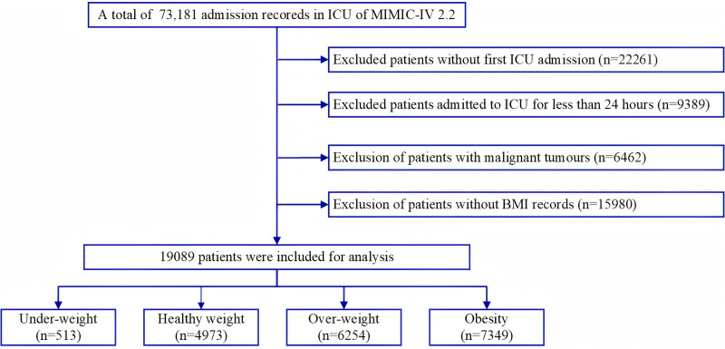 Association between body mass index and long-term all-cause mortality in critically ill patients without malignant tumors.