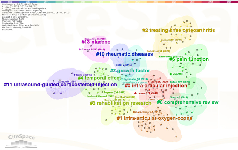 Ozone therapy for knee osteoarthritis: a literature visualization analysis of research hotspots and prospects.
