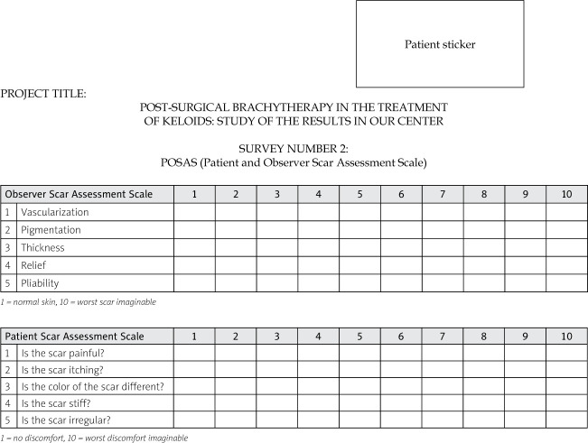 Post-surgical brachytherapy in the treatment of keloids: A single-center study.