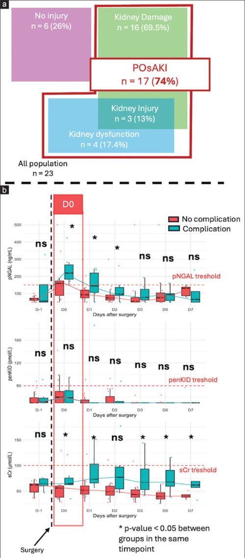 Postoperative subclinical AKI is common and associated with complications in non-critically ill patients undergoing cytoreductive and hyperthermic intraperitoneal chemotherapy surgery: The penkCHIP study.