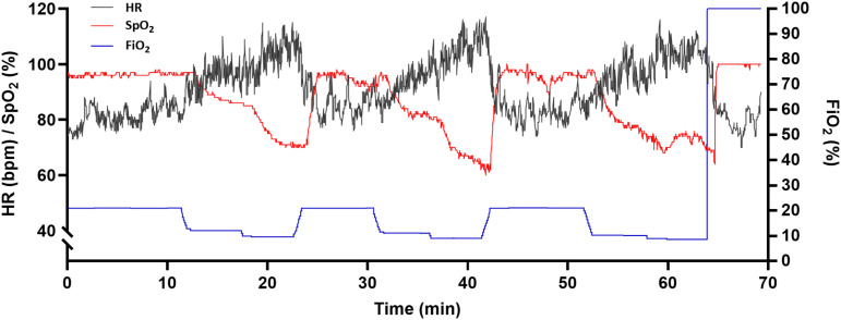 Validity of pulse oximetry measures for heart rate and oxygen saturation during profound hypoxia in normobaric simulated extreme altitudes.
