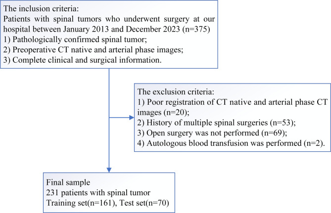 CT delta-radiomics predicts the risks of blood transfusion and massive bleeding during spinal tumor surgery.