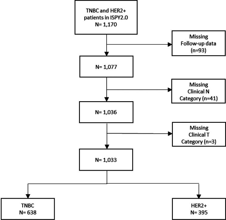 Combined prognostic impact of initial clinical stage and residual cancer burden after neoadjuvant systemic therapy in triple-negative and HER2-positive breast cancer: an analysis of the I-SPY2 randomized clinical trial.