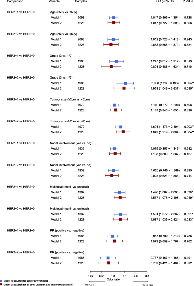 Association of HER2-low with clinicopathological features in patients with early invasive lobular breast cancer: an international multicentric study.