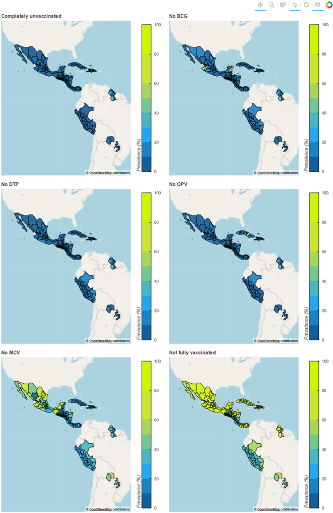Multiple deprivations as drivers of suboptimal basic child vaccination in Latin America and the Caribbean: cross-sectional analysis of household survey data for 18,136 children across 211 regions in 15 countries.