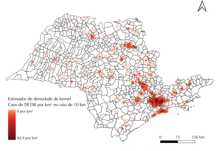 Spatial clusters of risk and cartography of care for drug-resistant tuberculosis.