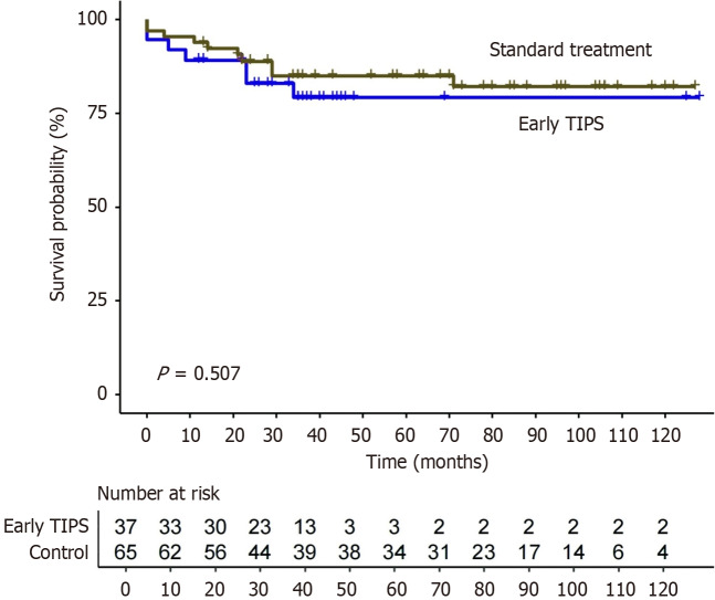 Long-term outcomes of early transjugular intrahepatic portosystemic shunts in patients with acute variceal bleeding and cirrhosis.