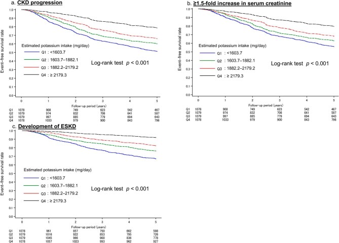 Estimated potassium intake and the progression of chronic kidney disease.