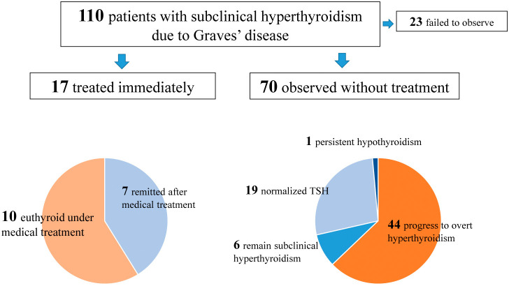 The prognosis of severe subclinical hyperthyroidism with TSH below 0.1 μU/mL due to Graves' disease in the Japanese population.
