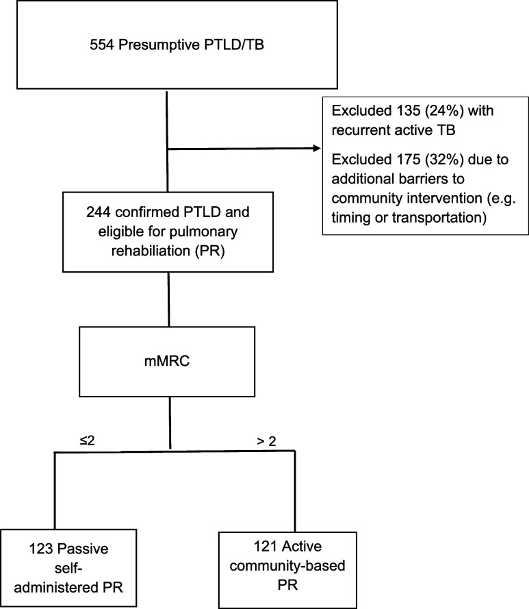 Pulmonary rehabilitation for post-TB lung disease led by TB survivors.