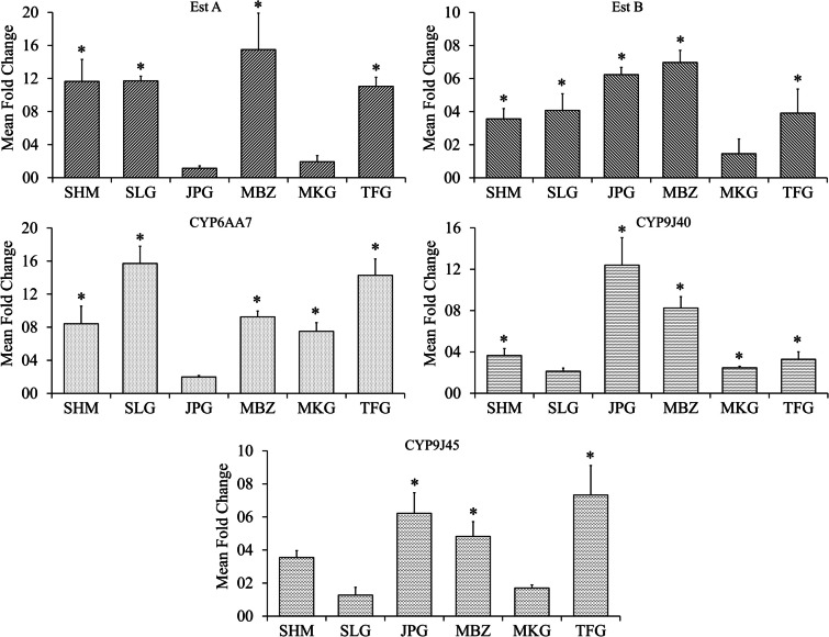 Overexpression of cytochrome P450 and esterase genes in pyrethroid-resistant wild Culex quinquefasciatus populations from sub-Himalayan West Bengal, India.