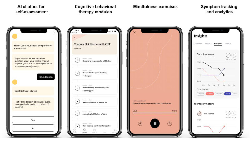 Evaluating a Mobile Digital Therapeutic for Vasomotor and Behavioral Health Symptoms Among Women in Midlife: Randomized Controlled Trial.