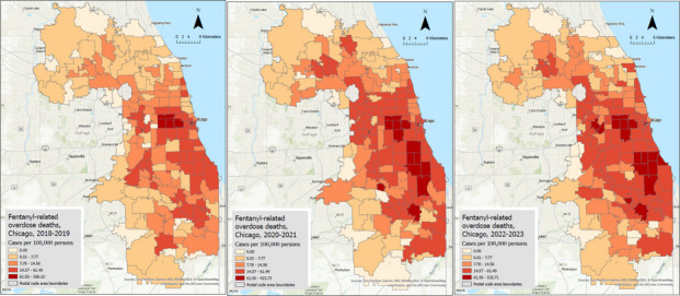 Spatiotemporal Analysis of Fentanyl-Associated Overdose Deaths in Chicago, IL, USA.