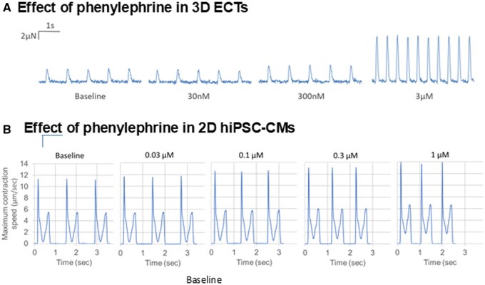 Establishing a context of use for three-dimensional cardiac tissue derived from human-induced pluripotent stem cell-derived cardiomyocytes using inotropes.