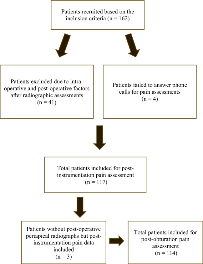 Post-operative pain as a risk factor for reduced quality of life after root canal treatment: A prospective clinical study.