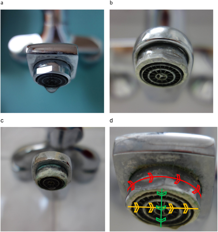 Negligible influence of limescale deposits on faucet aerators on measured microorganism loads.