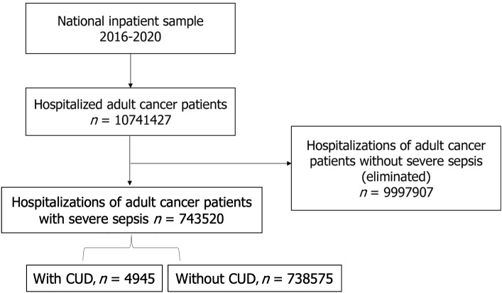 Cannabis use disorder and severe sepsis outcomes in cancer patients: Insights from a national inpatient sample.
