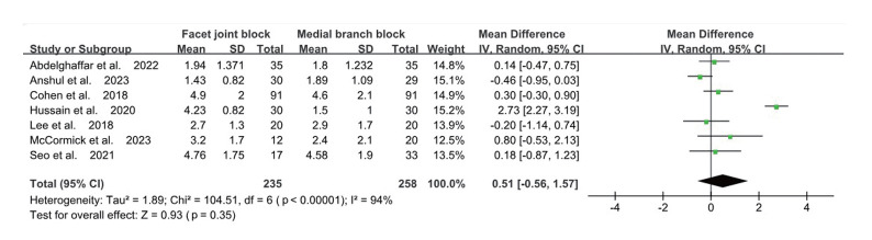 Effectiveness of a Facet Joint Block Versus a Medial Branch Block in Spinal Pain Management: A Systematic Review and Meta-Analysis.