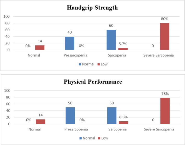 Components of geriatric assessment and degree of sarcopenia on maintenance hemodialysis patients.