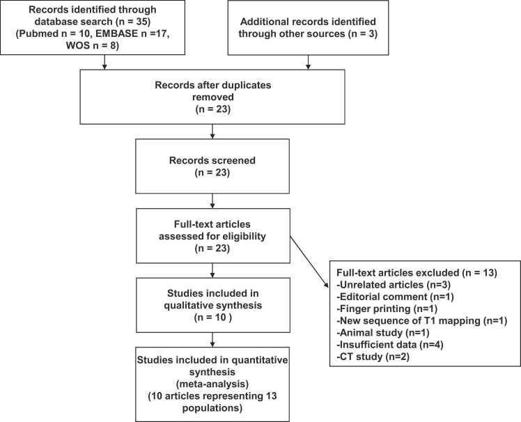 Synthetic extracellular volume fraction as an imaging biomarker of the myocardial interstitium without blood sampling: a systematic review and meta-analysis.