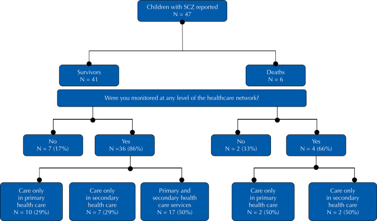 Congenital Zika syndrome: geographical access to the health care network.