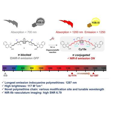 Indocyanine polymethine fluorophores with extended π-conjugation emitting beyond 1,200 nm for enhanced NIR-II imaging