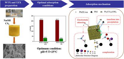 Facile preparation of three-dimensional macroporous network structured modified wood flour for efficient Pb(II) removal from aqueous solution: mechanism and economic assessment