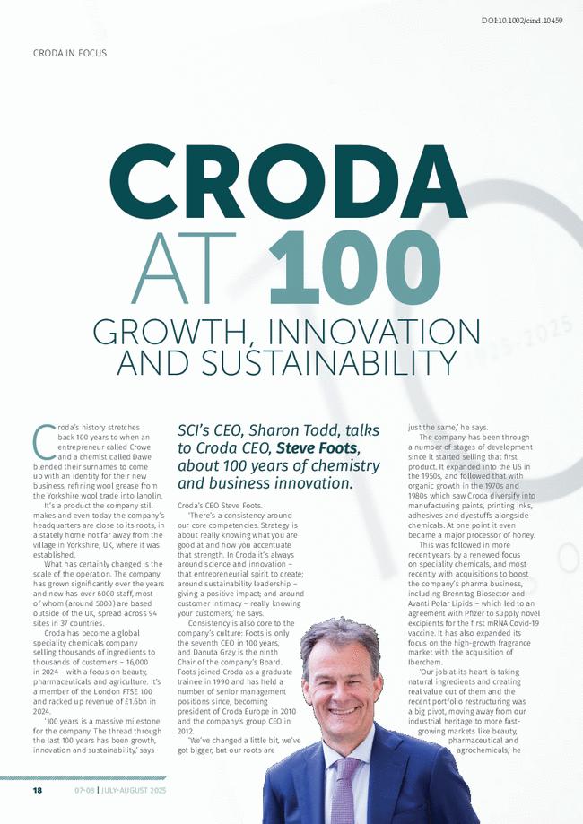 Croda At 100 Growth, Innovation And Sustainability