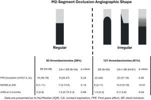 Impact of M2-segment occlusion angiographic shape on recanalization and clinical outcomes in mechanical thrombectomy