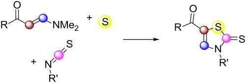 Assembly of thiazole-2-thiones through cyclization of enaminones, aryl isothiocyanates, and elemental sulfur
