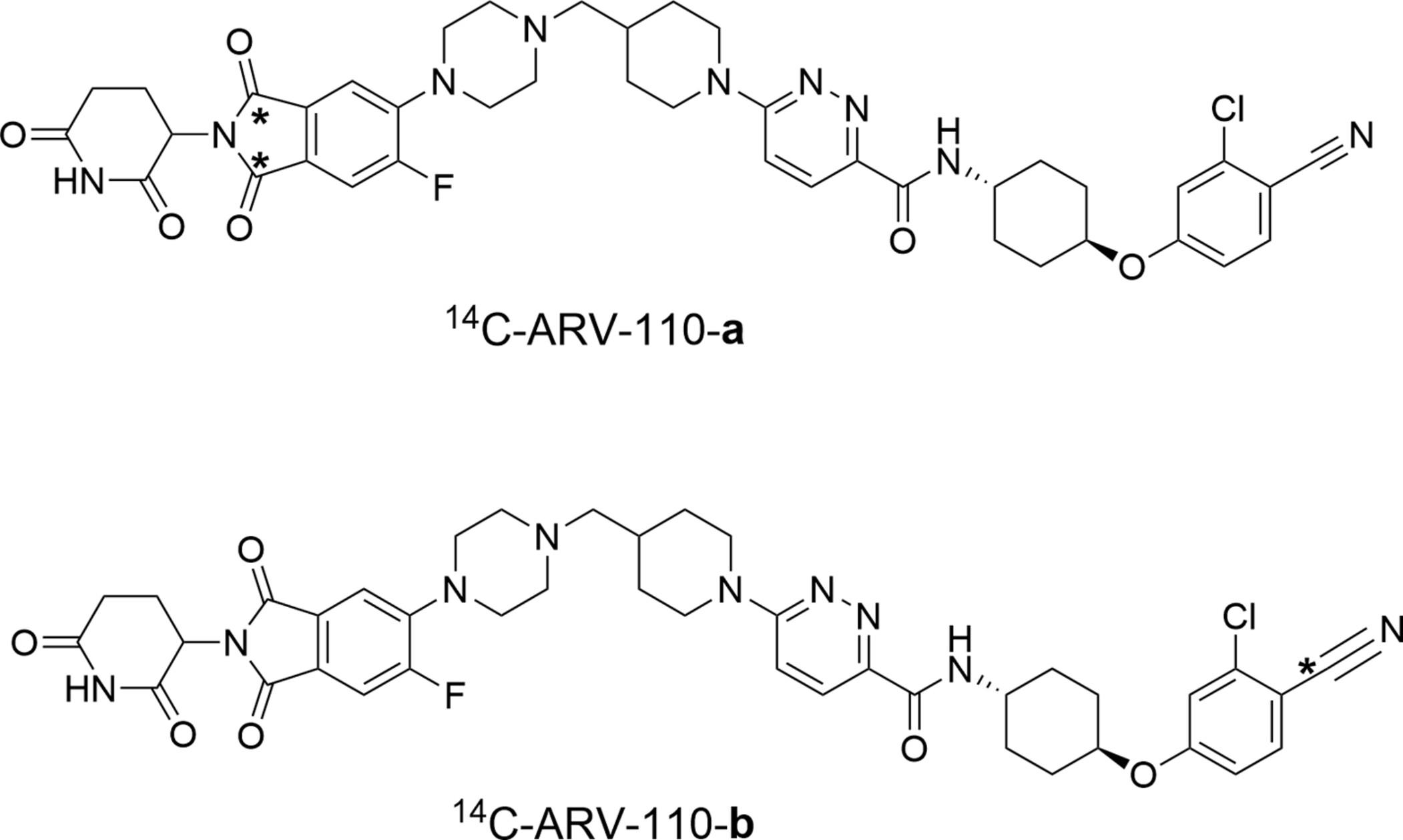 Synthesis of Two Versions of Carbon-14-Labeled ARV-110: An Androgen Receptor PROTAC Degrader for Prostate Cancer