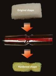 Rapid water-triggered hardening of ethanol-softened shape memory polyurethane for shape fixation and minimally invasive biomedical applications