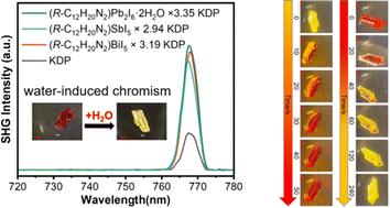 Chiral organic hybrids for nonlinear optical applications and solvent-induced reversible red–yellow color change†