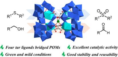 Four tartaric acid-bridged tetra-europium(III)-containing antimonotungstate with catalytic oxidation of thioethers/alcohols