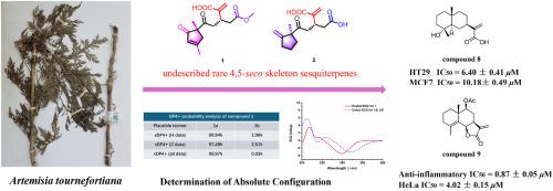 Discovery of rearranged eudesmane-type sesquiterpenes from Artemisia tournefortiana