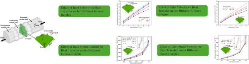Numerical study of condensation heat and mass transfer characteristics of air-steam mixtures in novel grooved corrugated tube