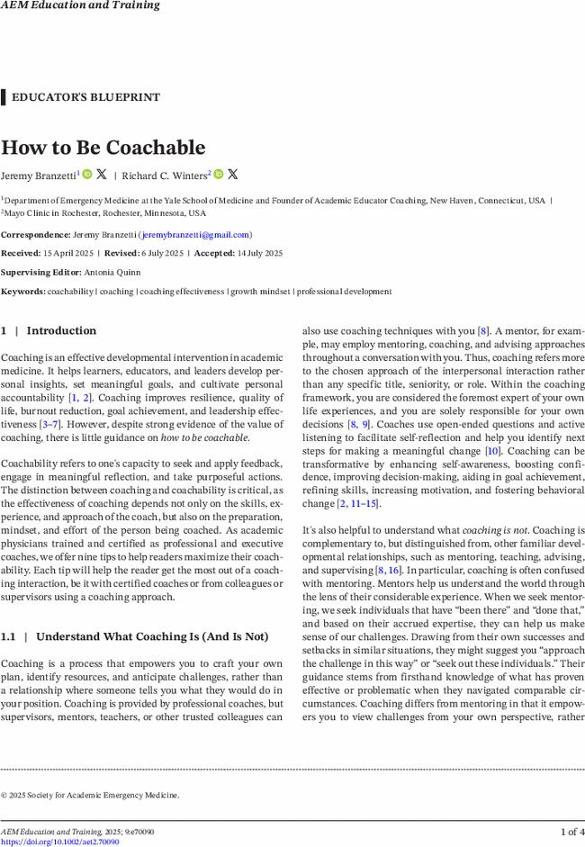 How to Be Coachable