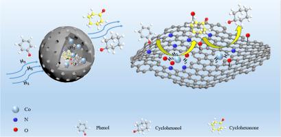 Non-noble metal Co@hollow carbon spheres for highly efficient one-hour phenol conversion to cyclohexanol via temperature-controlled structural engineering