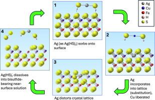 The catalytic effect of silver on acidic ferric-sulfate leaching of chalcopyrite: A microscopic cyclic reaction