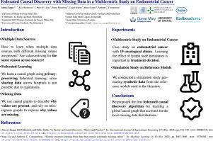 Federated causal discovery with missing data in a multicentric study on endometrial cancer