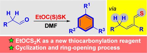 EtOC(S)SK-Promoted Retrograde Aldol Condensation for the Synthesis of Trisubstituted Benzenes