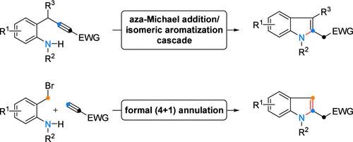 Indole Synthesis from an Alkynyl-Containing Conjugated System: Substrate Scope and Application in Total Synthesis