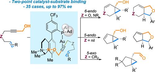 Propargylic Alcohol as a Key Substrate Motif for Achieving Enantioselective Gold-Catalyzed Enyne Cycloisomerization