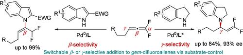 Palladium-Catalyzed Substrate-Controlled Regiodivergent Hydroamination of gem-Difluoroallenes