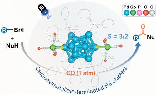 Carbonylmetallated Palladium Nanoclusters for Visible-Light-Driven Carbonylation under 1 atm of CO
