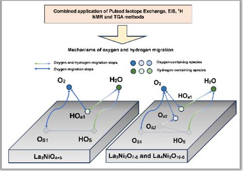 Oxygen and Hydrogen Mass-Transfer Between O2, H2O and Lan+1NinO3n+1 (n = 1, 2, 3): 16O/18O Isotope Exchange and Electrochemical Impedance Spectroscopy Study