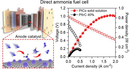 Facilitating Anodic Ammonia Oxidation over Trace Cobalt-Substituted Solid Solution of Platinum to Boost Direct Ammonia Fuel Cell up to 853.75 mW cm–2