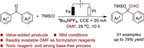 Electroreductive Cross-Electrophile Coupling of Aromatic Ketones and N,N-Dimethylformamide Enabling the Synthesis of α-Hydroxyaldehydes