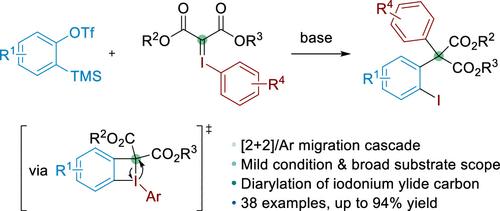 Carbon Diarylation of Iodonium Ylides for Construction of All-Carbon Quaternary Centers