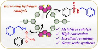 A metal-free porous organic polymer-based heterogeneous catalyst for the borrowing hydrogen-mediated N-alkylation of sulfonamides with alcohols†